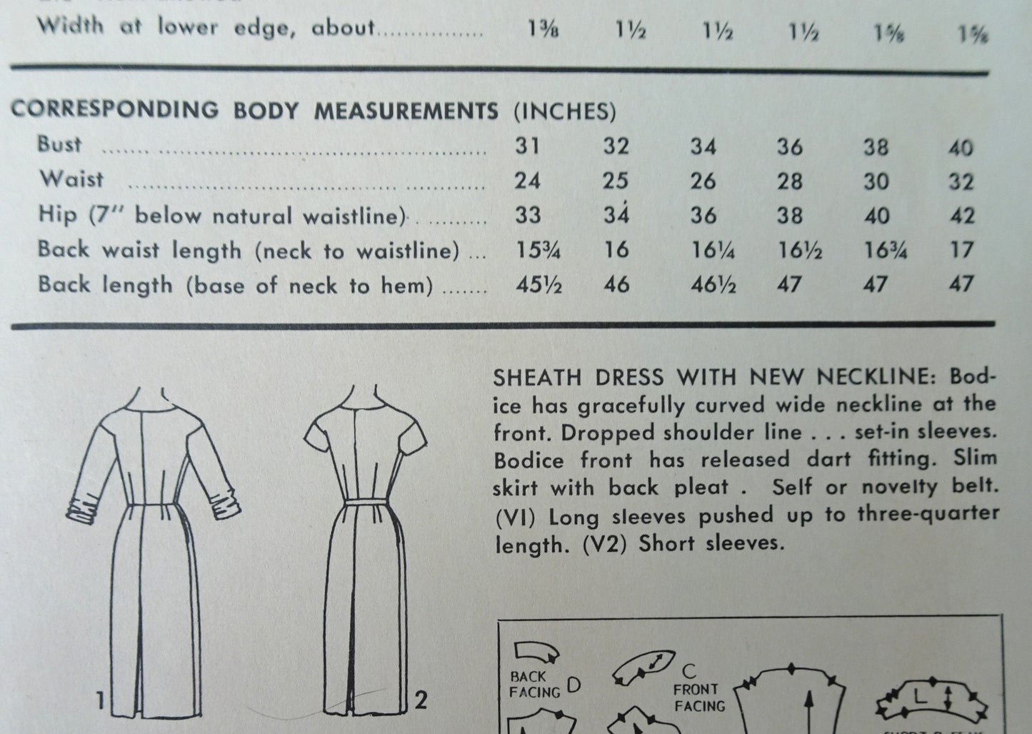 1950s STUNNING Sheath Dress Pattern ADVANCE 8177 Day or Evening Dinner Slim Dress Beautiful Neckline, Bust 36, Vintage Sewing Pattern FACTORY FOLDED