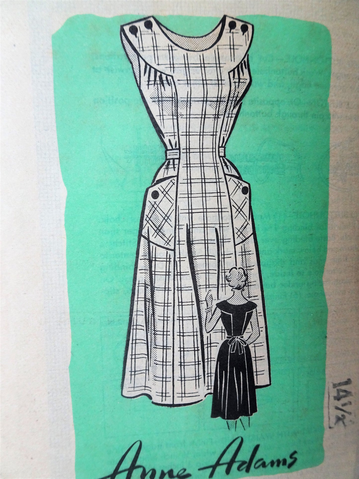 1950s CUTE Dress Pattern ANNE ADAMS 4523 Easy To Sew Dress Bust 34 Vintage Sewing Pattern FACTORY FOLDED