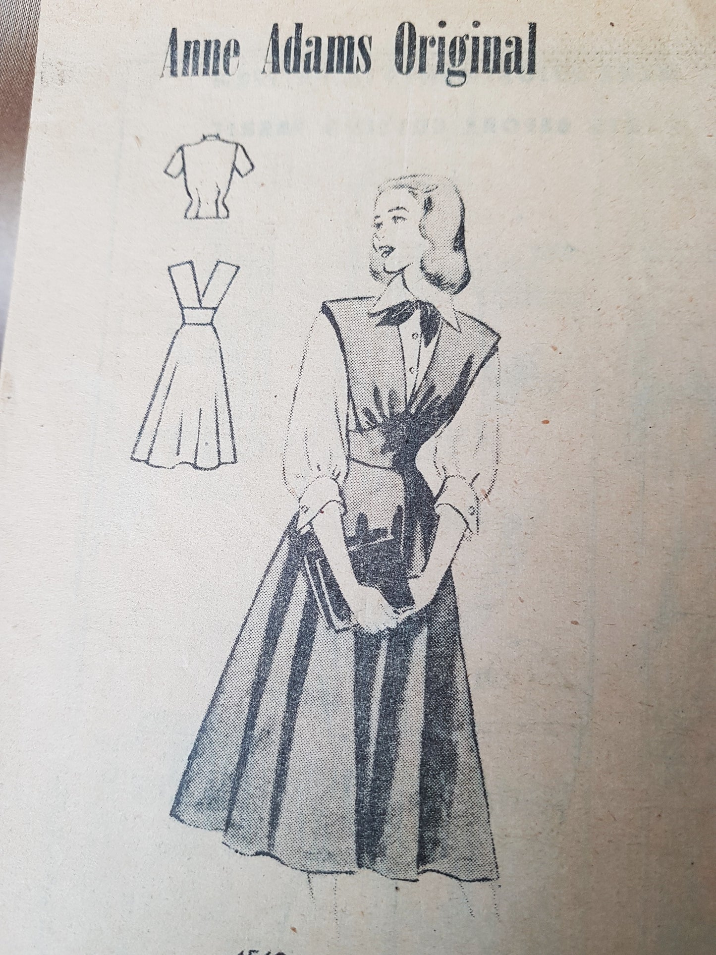 1940s CUTE Jumper Dress and Blouse Pattern ANNE ADAMS Original 4562 Pretty Design Bust 34 Vintage Sewing Pattern