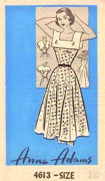 1950s BEAUTIFUL Sun Dress Pattern ANNE ADAMS 4613 Unique Button Collar,Cape and Bolero Jacket Figure Flattering Princess Seam Bust 34 Vintage Sewing Pattern FACTORY FOLDED