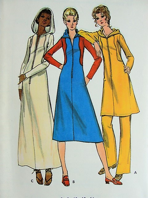 1960s MOD Hooded Dress and Pants Pattern BUTTERICK 6052Bust 32 Vintage Sewing Pattern FACTORY FOLDED