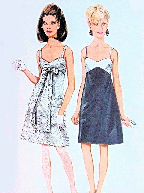 1960s GLAM Slip Cocktail Party Evening Dress Pattern BUTTERICK 4661 Sw – So Vintage Patterns