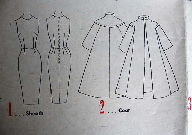 1960s CLASSY Day into Evening Sheath Pattern SPADEA 451 Designer Dinah Shore Travel Wardrobe Collection Bust 35 Vintage Sewing Pattern