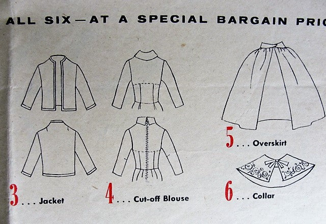 1960s CLASSY Dickey Blouse Pattern SPADEA 454 Designer Dinah Shore Wardrobe Collection Wear Blouse Under Sheath Dress Bust 35 Vintage Sewing Pattern
