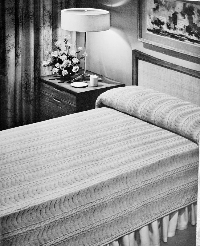 INSTANT DOWNLOAD PDF Striking Knitted Lace Tropic Seas Knit Bedspread Vintage Knitting Pattern 2 Sizes