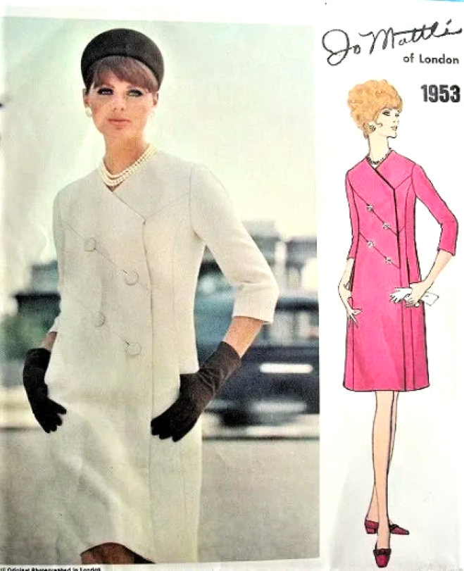 60s ELEGANT Slim Day or Cocktail Evening Dress Pattern Vogue Couturier 1953 Jo Mattli Designer Bust 34 Vintage Sewing Pattern FACTORY FOLDED