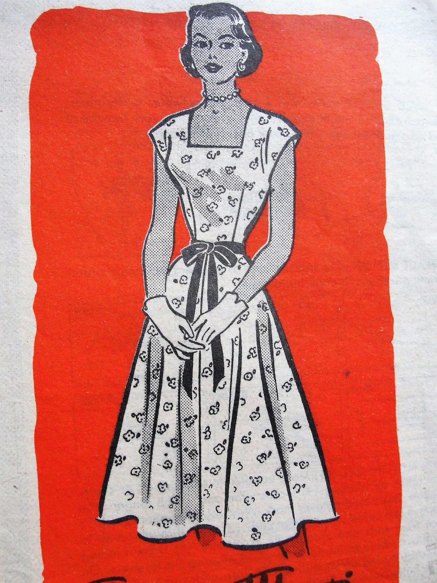 1950s Vintage LOVELY Dress with Square Neckline Marian Martin 9311 Sewing Pattern Bust 30