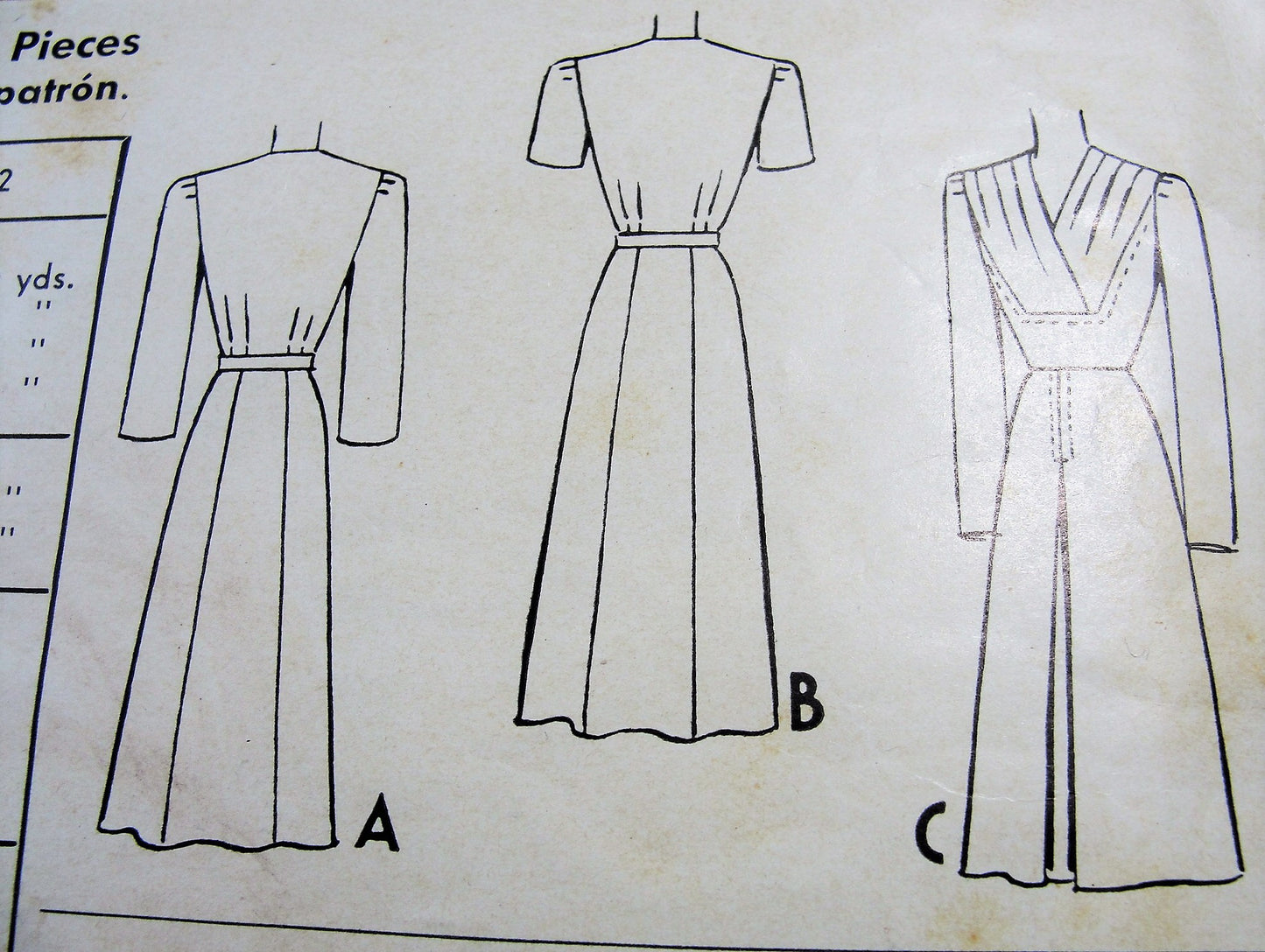 1940s BEAUTIFUL Dress Pattern McCALL 4605 Flattering Draped Bodice WW II Era War Time Dress Bust 34 Vintage Sewing Pattern