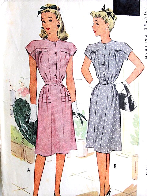 1940s PERKY Dress Pattern McCALL 6469 Two Cute Styles Bust 32 Vintage – So Vintage Patterns