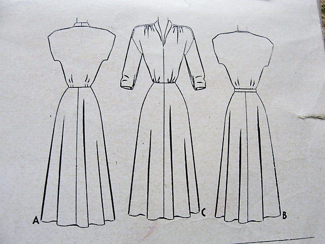 1940s Vintage LOVELY Dress in Three Styles McCall 7215 Bust 34 Sewing Pattern