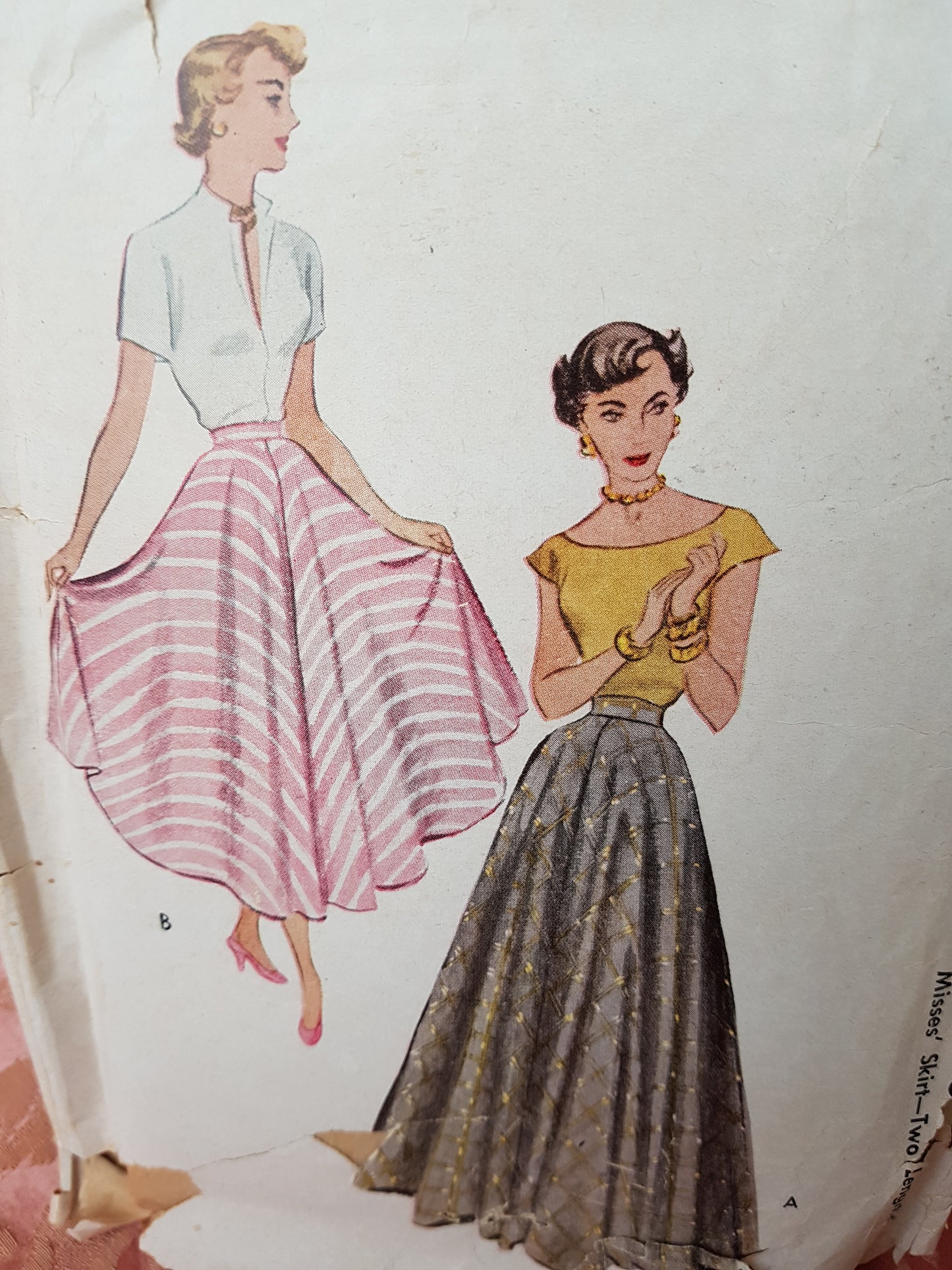 Late 1940s BEAUTIFUL Full Circle Skirt Pattern McCALL 7630 Day or Evening Length, Waist26 Vintage Sewing Pattern