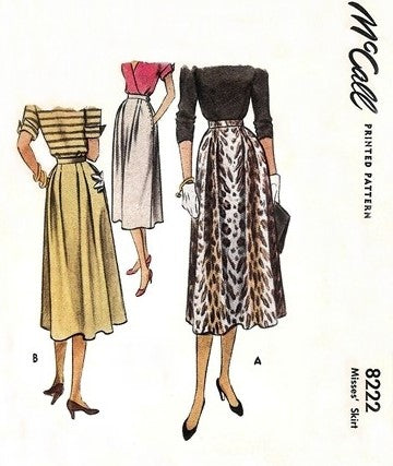 1950 Skirt Pattern McCall 8222 Easy Classy Design Waist 28 Vintage Sewing Pattern