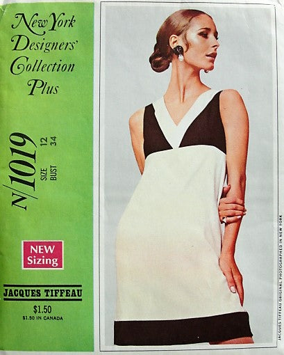 1960s MOD Jacques Tiffeau Dress and Jacket McCall's 1019 Bust 34 Vintage Sewing Pattern