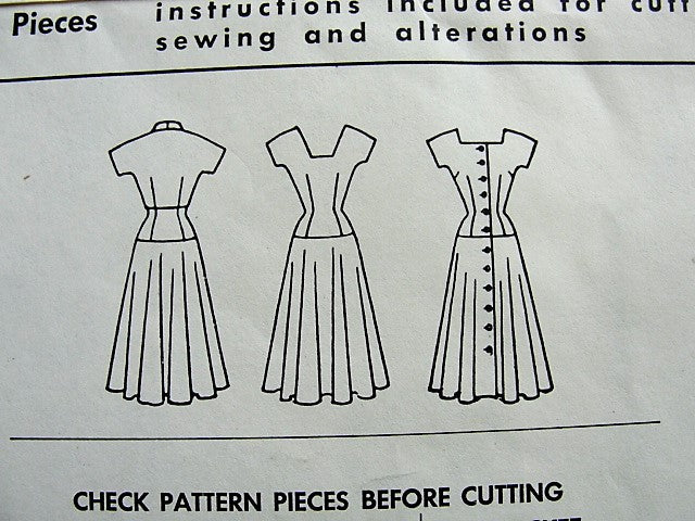 1950s ALLURING Drop-Waist Dress and Jacket McCall's 3175 Vintage Sewing Pattern Bust 38