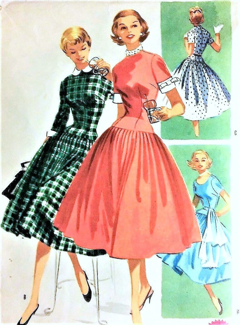 LOVELY 1950s Dress Pattern McCALLS 3394 Pretty Accessory Dress, 4 Vers – So Vintage Patterns