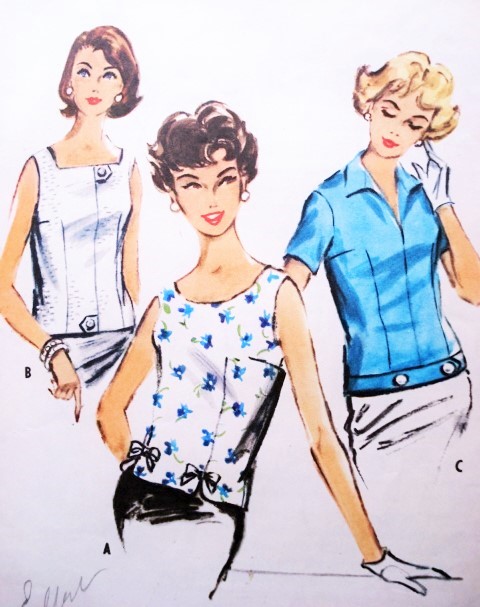1950s Rockabilly Bombshell Over Blouse Pattern McCALLS 4605 Three Hot Styles Day or Cocktail Evening Bust 32 or 34 Vintage Sewing Pattern