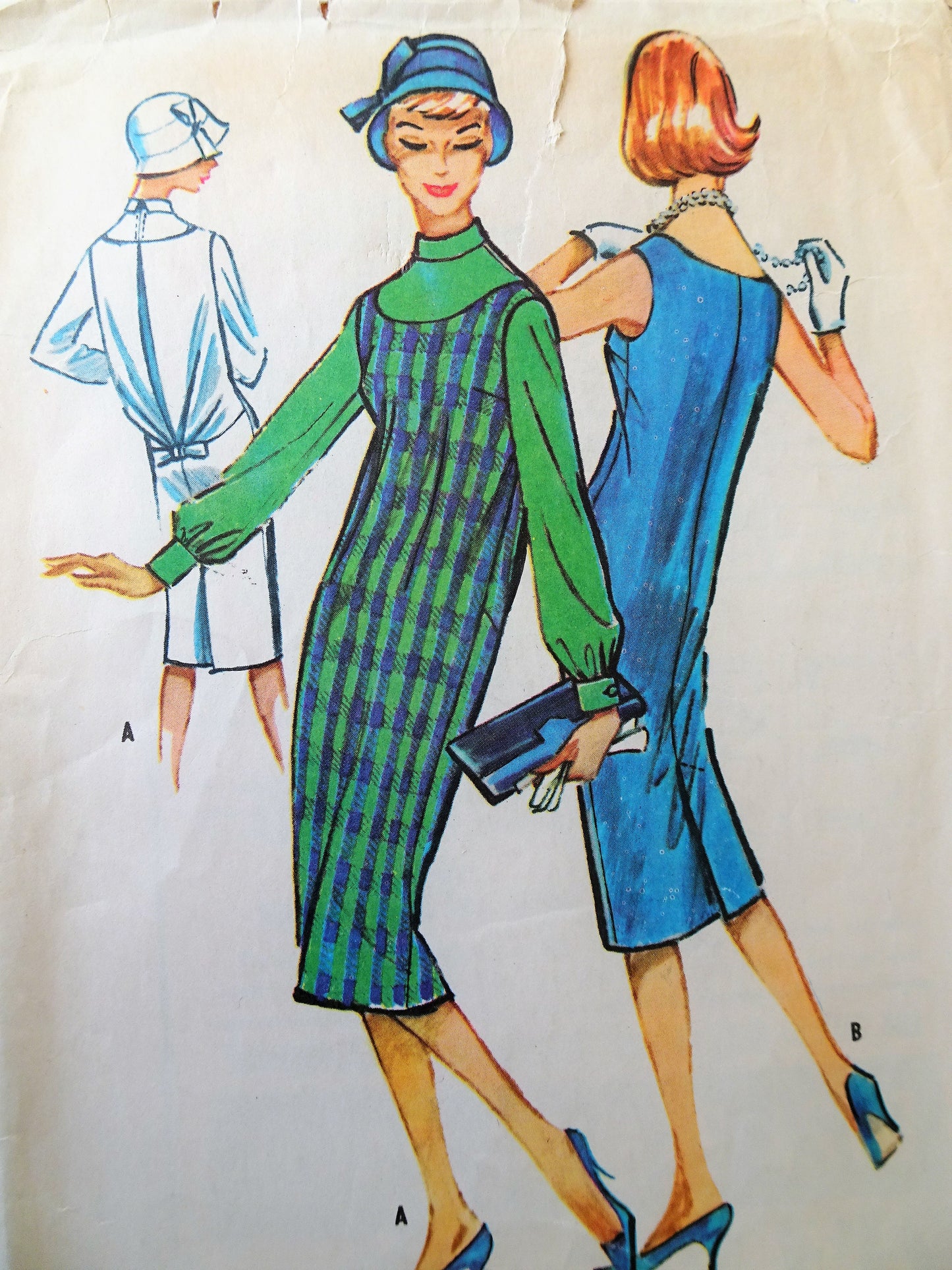 1950s CHIC Chemise Dress Jumper and Blouse Pattern McCALLS 4629 Two Style Versions Bust 32 Vintage Sewing Pattern