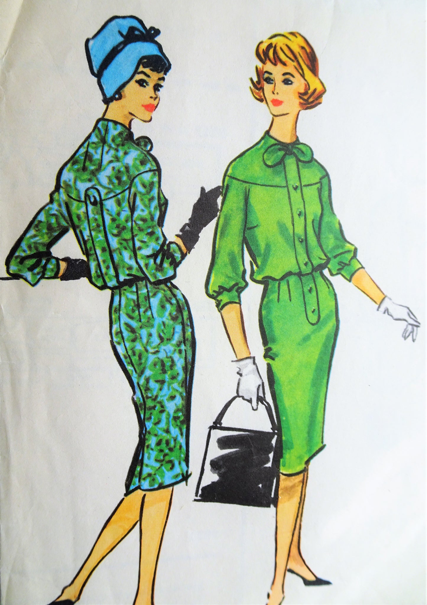 1950s CLASSY Blouson Slim ShirtWaist Dress Pattern McCALLS 4837 Chic Details Bust 38 Vintage Sewing Pattern