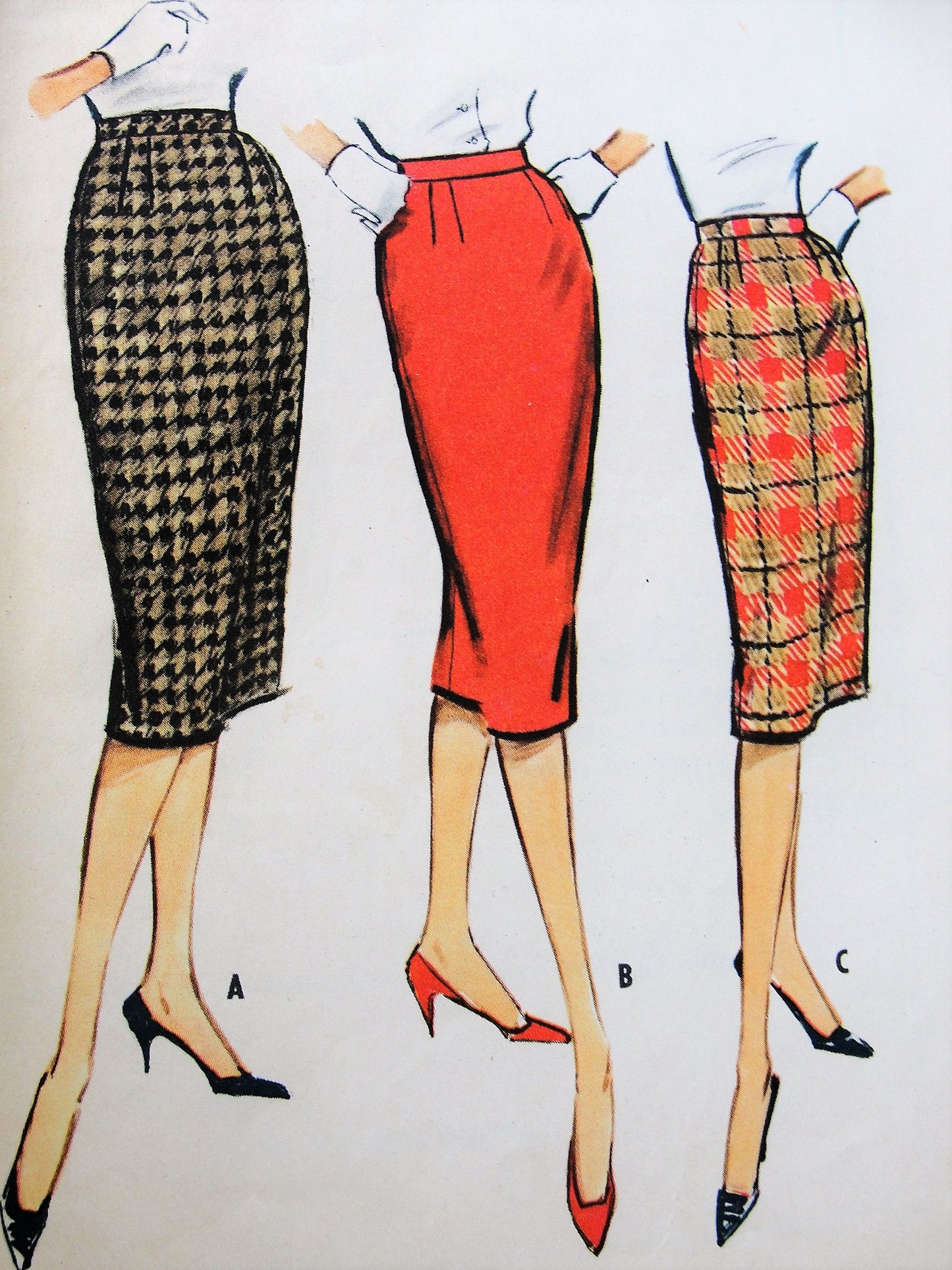 1950s Vintage CLASSIC Slim Three-Gore Skirt McCall's 5082 Sewing Pattern