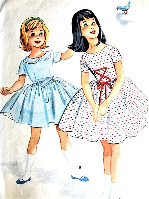 1950s PRETTY Little Girls Party Dress and Petticoat Pattern McCALLS 5230 Two Sweet Styles Size 6 Childrens Vintage Sewing Pattern