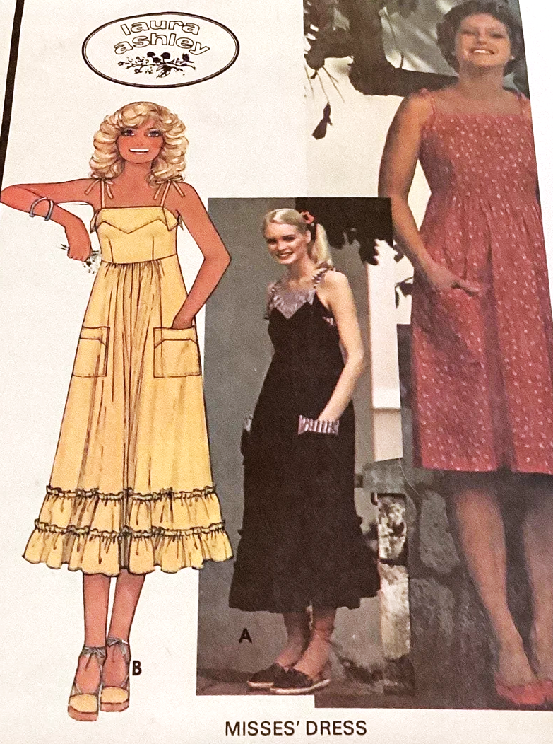 1970s CUTE Laura Ashley Sundress Pattern McCALLS 5601 Very Pretty Dress, Bust 34 Vintage Sewing Pattern