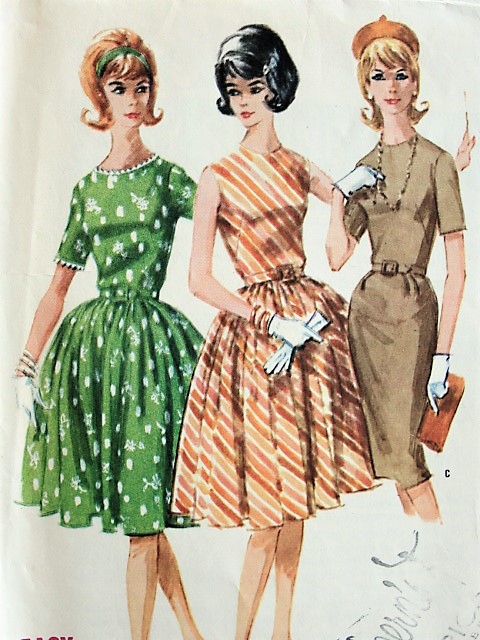 1960s PRETTY Slim or Full Dress Pattern McCALLS 6146 Easy To Sew Bust 32 Vintage Sewing Pattern