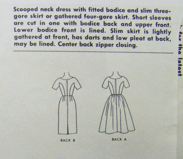 1960s ROCKABILLY Slim or Full Skirt Dress Pattern McCALLS 6636 Day or Party Beautiful Fitted Bodice Bust 34 Vintage Sewing Pattern UNCUT