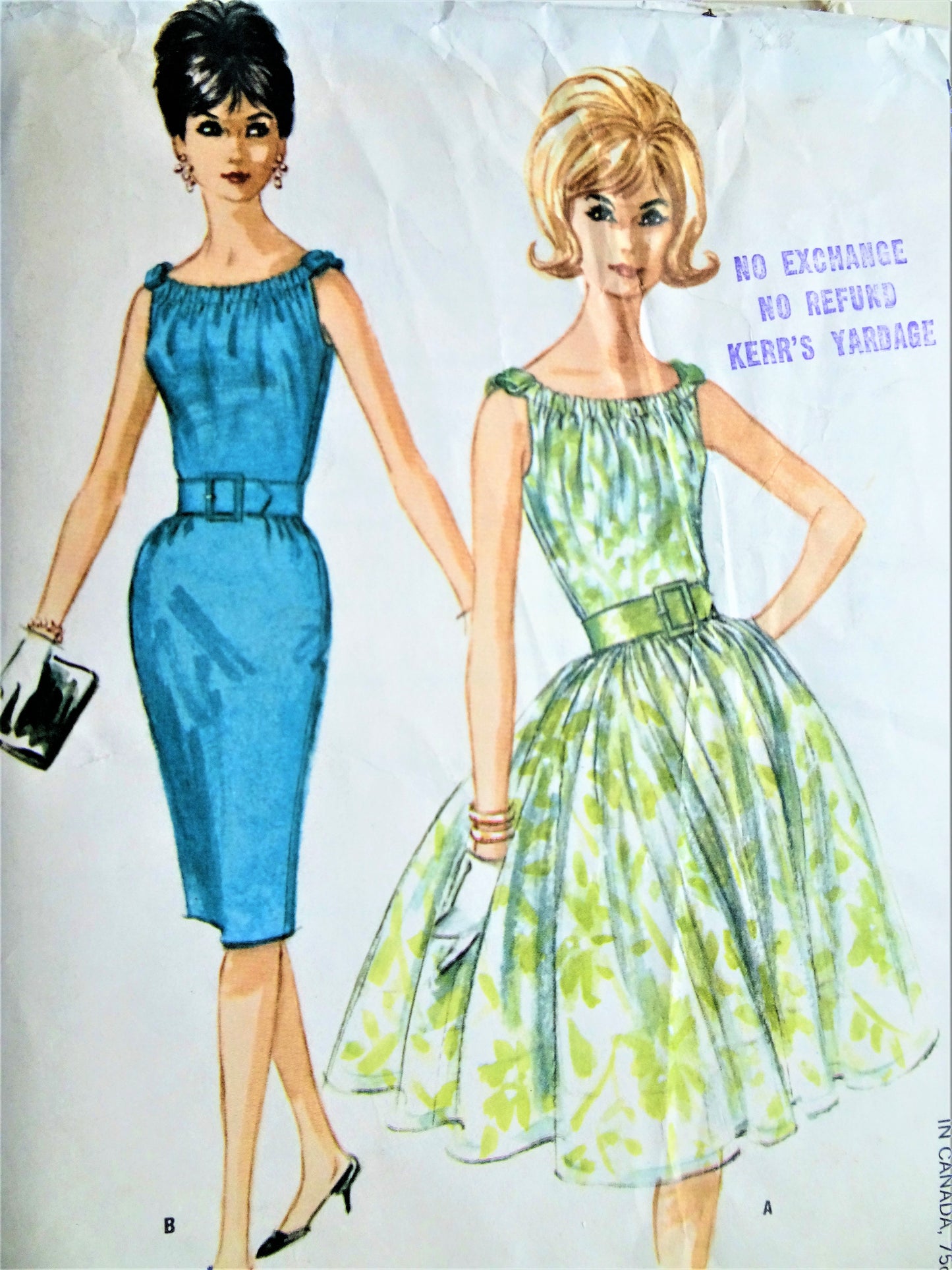 1960s DREAMY Party Dress Pattern McCALLS 6669 Lovely Cocktail Evening Dress Slim or Full Skirt, Bust 32 Vintage Sewing Pattern
