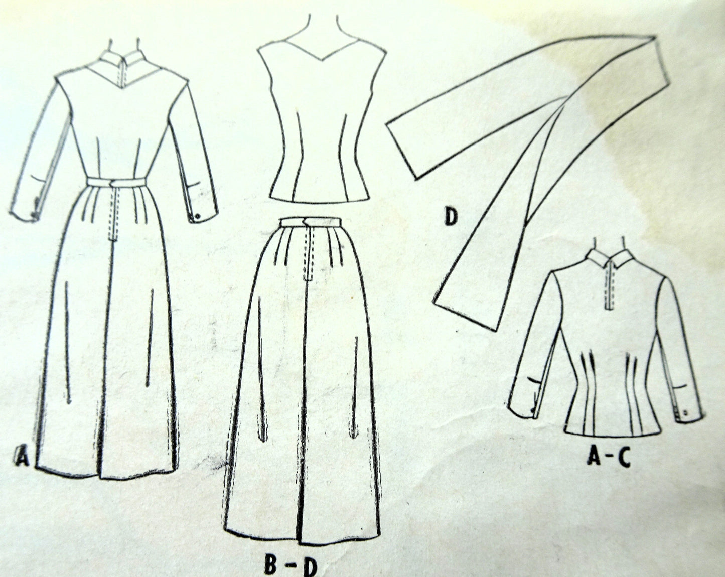 1950s FABULOUS Separates Pattern McCALLS 9471 Jumper, Dress or Blouse and Skirt, Daytime or Evening Bust 35 Vintage Sewing Pattern