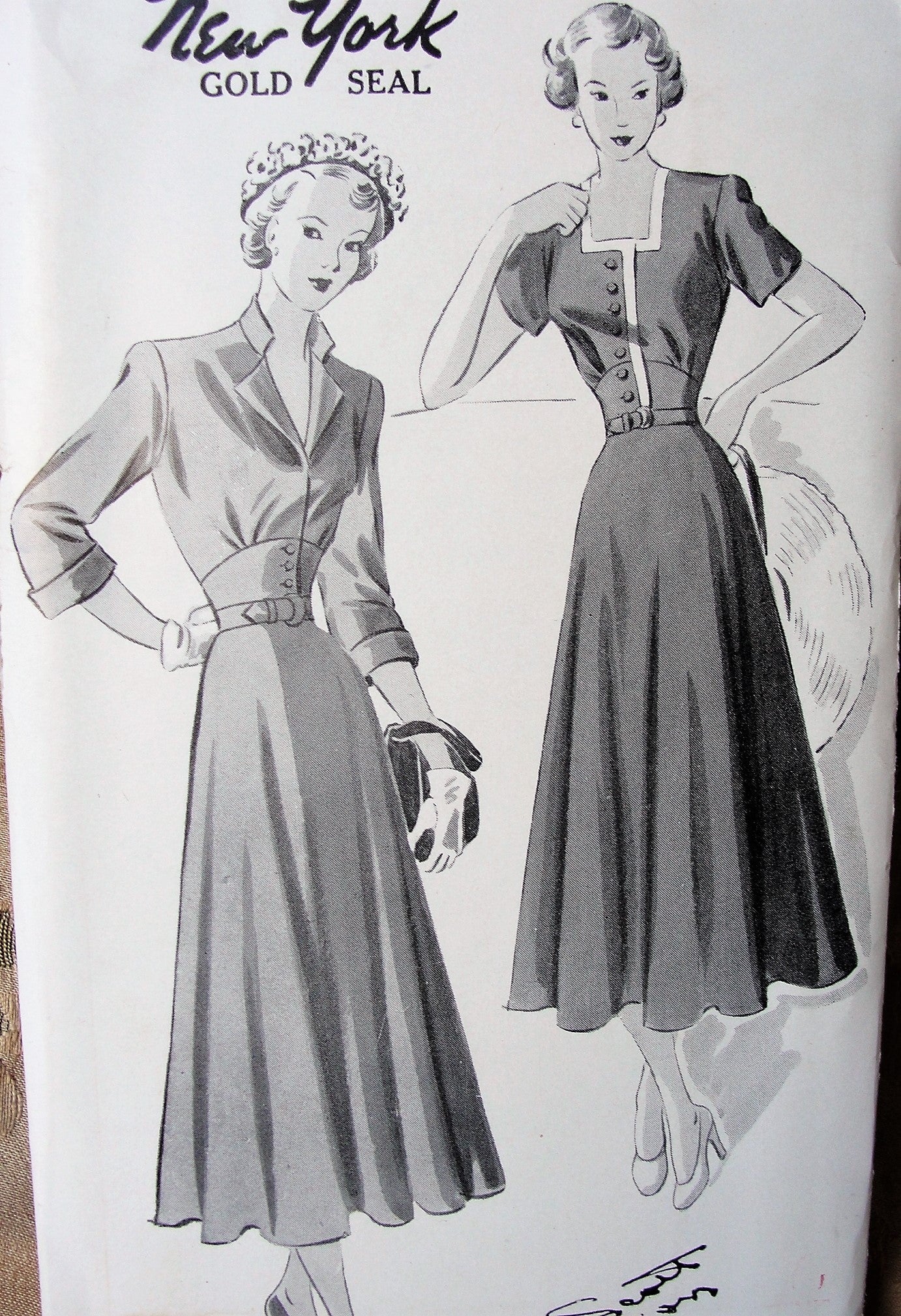 1940s FLATTERING Dress Pattern NEW YORK 481 Louise Scott Designer Dres – So Vintage Patterns