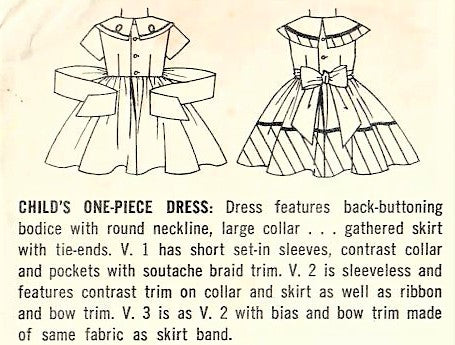 1950s SWEET Little Girls Party Dress Pattern SIMPLICITY 2017 Three Very Pretty Styles Size 5 Vintage Childrens Sewing Pattern