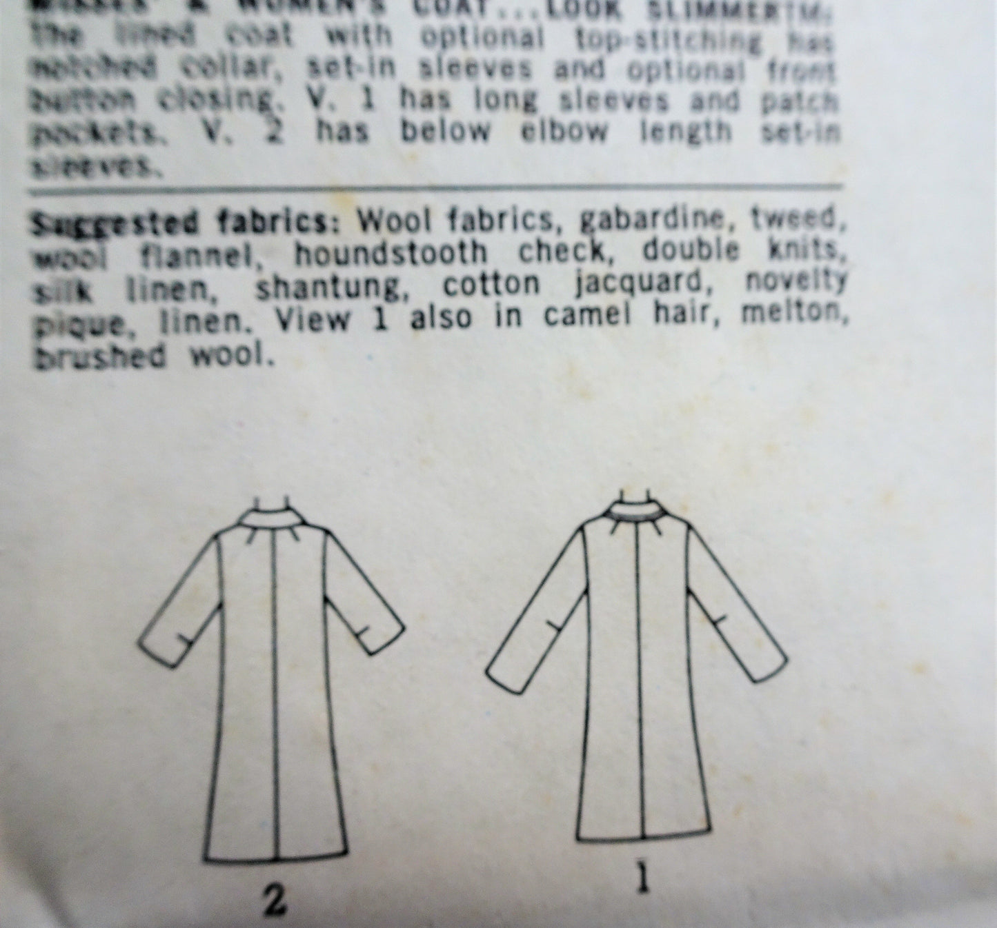1970s CLASSY Coat Pattern SIMPLICITY 5526 Three Style Versions, Look Slimmer Style, Bust 34 Vintage Sewing Pattern