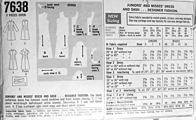 Cute Mod 60s Dress Pattern 3 style Versions Front Button Step In Dress Simplicity Designer Fashion 7638 Vintage Sewing Pattern UNCUT Bust 36