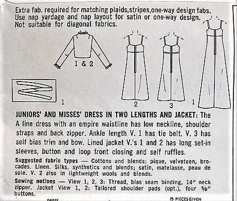 1960s LOVELY Evening Party Prom Dress and Jacket Pattern SIMPLICITY 5957 Slip Style Empire Gown or Cocktail Dress Cutaway Short Jacket Bust 33 Vintage Sewing Pattern