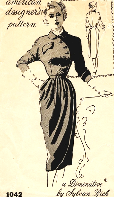 1950s CHIC Draped Slim Day or After 5 Dress Pattern SPADEA 1042 Fabulous Design Features, Bust 35 Vintage Sewing Pattern FACTORY FOLDED