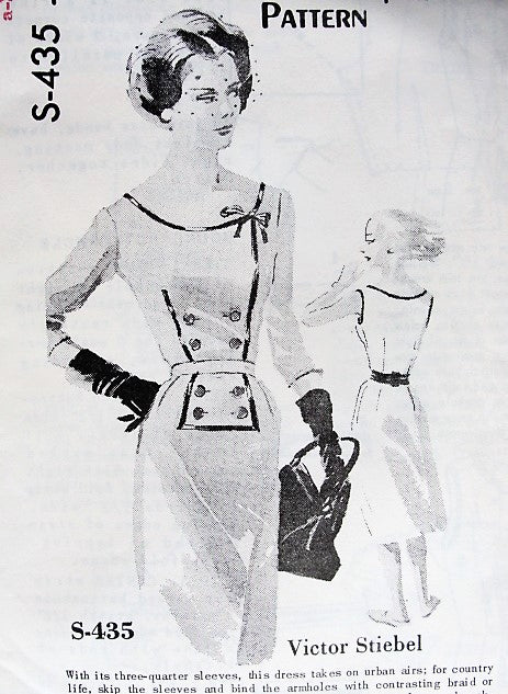 1960s STUNNING Designer Dress Day or Cocktail Evening Pattern SPADEA International Designer 435 Two Style Versions Bust 35 Vintage Sewing Pattern FACTORY FOLDED