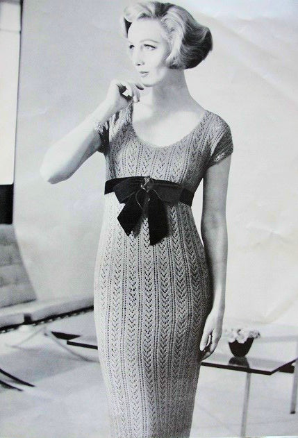 INSTANT PDF 1950s Crocheted Slim Sheath Dress Pattern Low Scoop Neckli – So Vintage Patterns