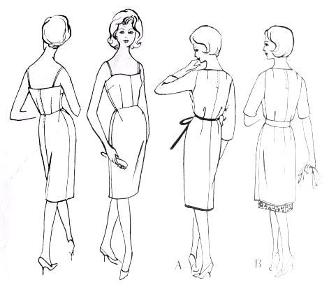 60s STUNNING Jacques Griffe Cocktail Evening or Day Dress and Slip Pattern VOGUE PARIS Original 1044 Classy Design Bust 32 Vintage Sewing Pattern