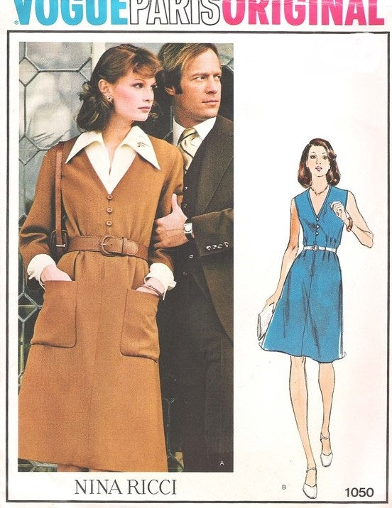 1070s WONDERFUL Dress and Blouse Pattern VOGUE Paris Original 1050 Nina Ricci Casual Versatile Dress and Blouse, Bust 34 Vintage Sewing Pattern FACTORY FOLDED