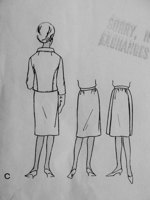1960s GALITZINE Suit Pattern VOGUE COUTURIER DESIGN 1174 Pure Elegance Daytime or Dinner Cocktail Party Bust 31 Vintage Sewing Pattern