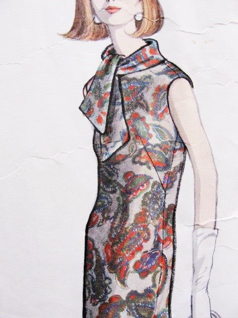 1960s Elegant RODRIGUEZ Dress and Coat Pattern VOGUE COUTURIER 1539 Design Lovely Coat style Slim Dress Day or Evening B 32 Vintage Sewing Pattern Sew In Vogue Label