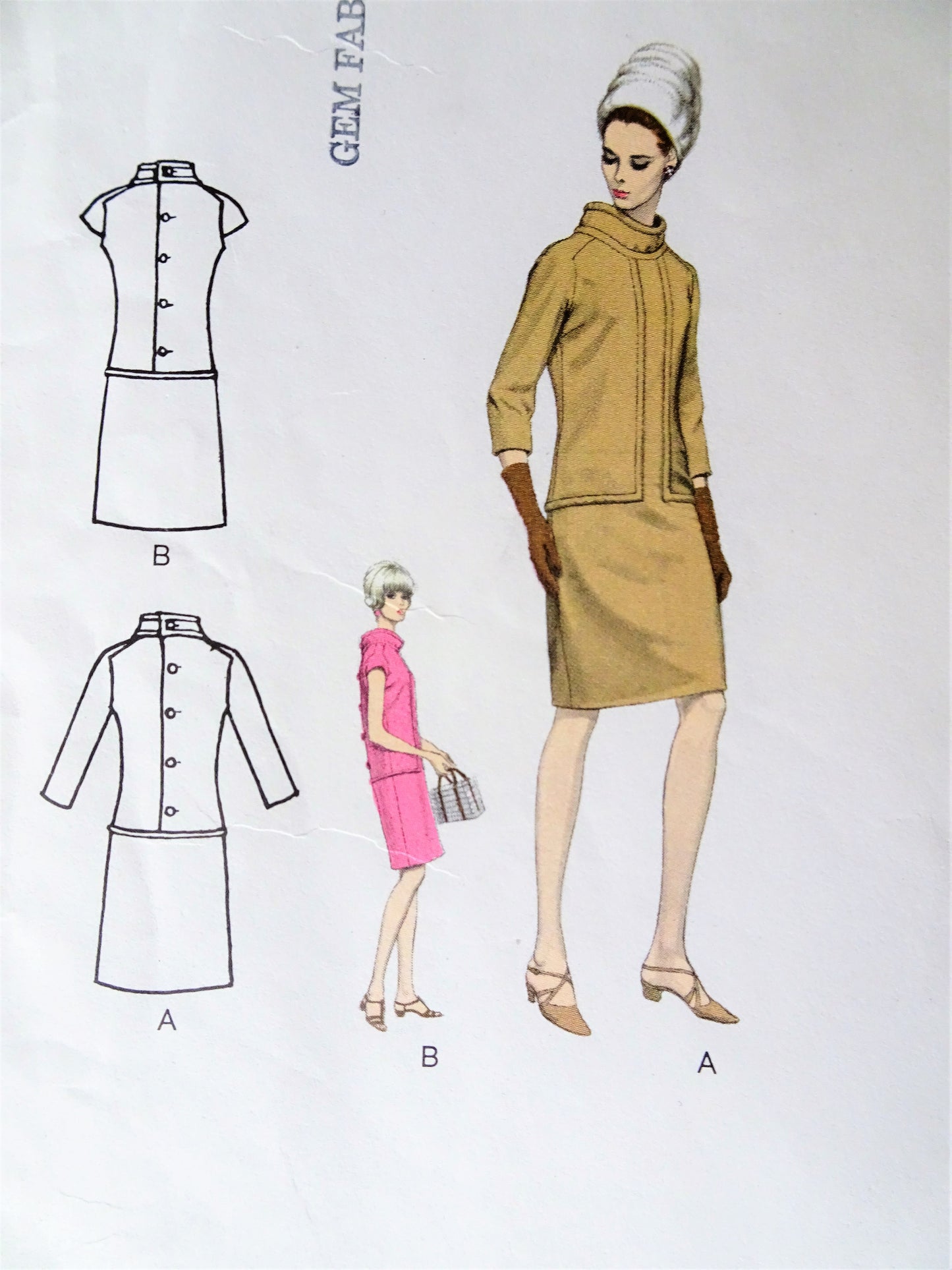 1960s LAROCHE Mod SHIFT Dress Pattern VOGUE PARIS Original 1628 Classy Dress Fab Details Bust 31 Vintage Sewing Pattern FACTORY FOLDED