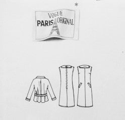 1960s Mod NINA RICCI Dress and Jacket Pattern VOGUE PARIS ORIGINAL 1705 Slim Bias Shift Dress Fab Jacket Daytime or Evening Bust 31 Vintage Sewing Pattern