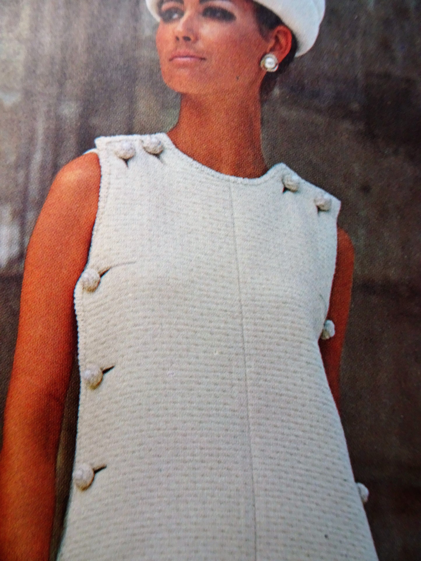 STUNNING 1960s Pertegaz Day or Cocktail Party Dress Pattern VOGUE Couturier Design 2139 Sheer Elegance, Button Interest Slim Dress Bust 36 Vintage Sewing Pattern FACTORY FOLDED