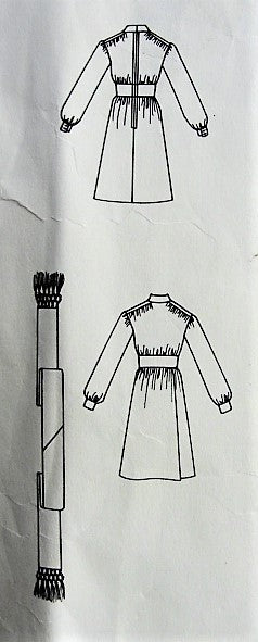 1970s LAROCHE Dress with Fringed Sash Pattern VOGUE Paris Original 2605 Beautiful Romantic Design Bust 34 Vintage Sewing Pattern