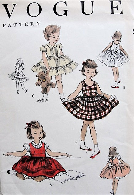Vintage 1950s SWEET Toddlers Child's Dress, Jumper, and Petti-Blouse Vogue 2730 Childrens Vintage Sewing Pattern
