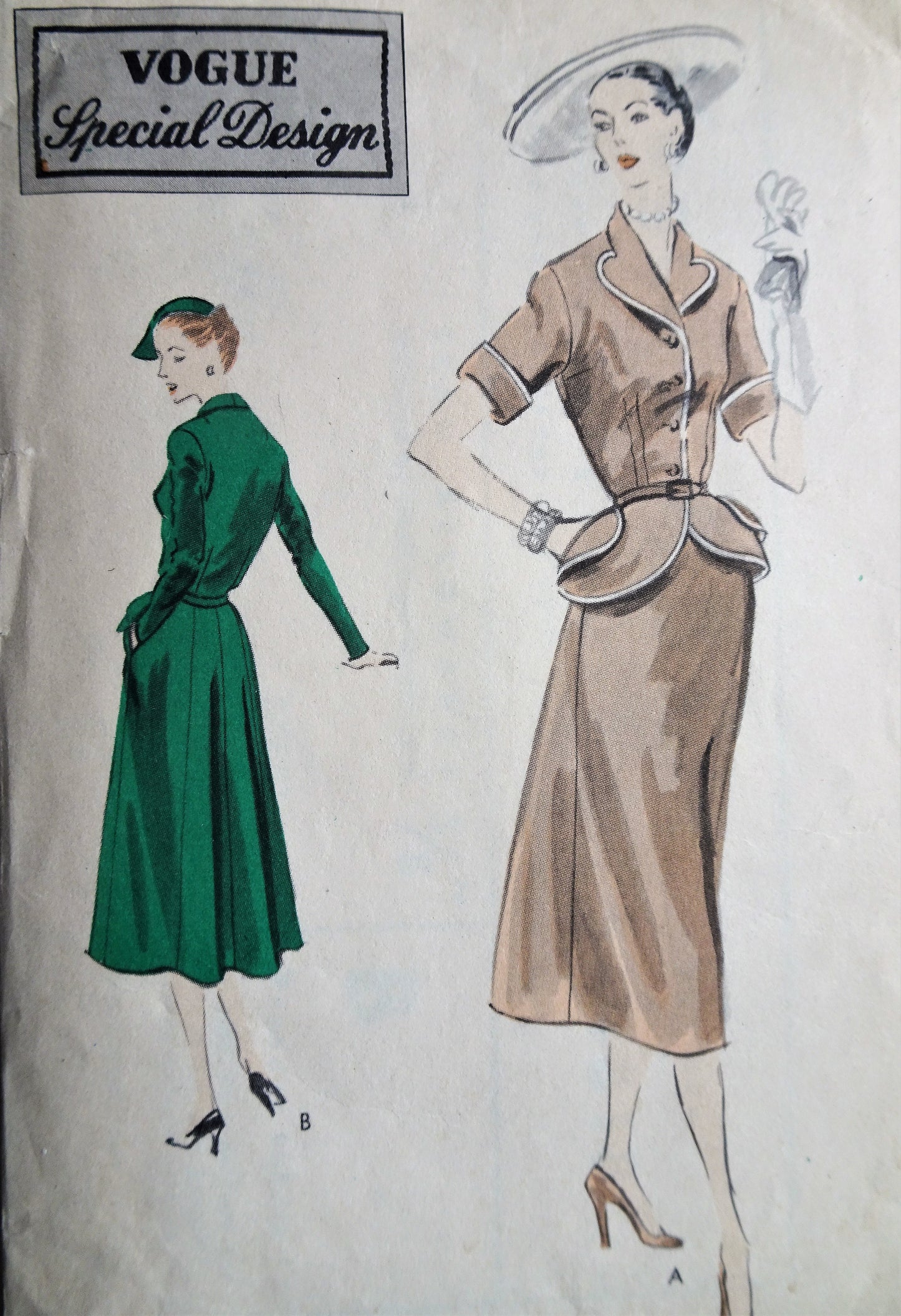 1950s STYLISH Dress Pattern VOGUE Special Design 4318 Couture Design Details, Bust 34 Vintage Sewing Pattern