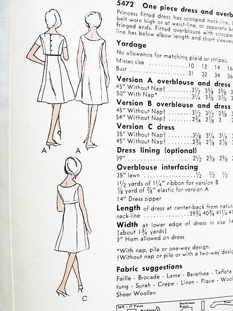 1960s LOVELY Party Evening Cocktail Dress and Overblouse Pattern VOGUE Special Design 5472 Figure Flattering Design Bust 36 Vintage Sewing Pattern FF
