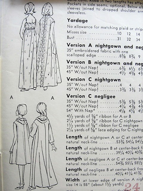 1960s GLAMOROUS Nightgown and Negligee Lingerie Pattern VOGUE 5697 Beautiful Romantic Styles Bust 32 Vintage Sewing Pattern FACTORY FOLDED