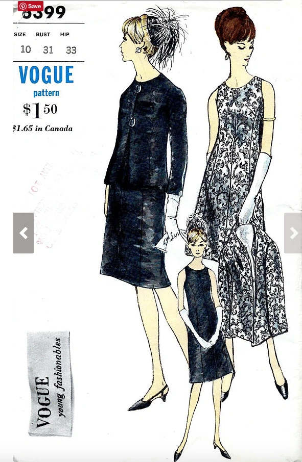 1960s CLASSY Cocktail Evening Party Dress and Jacket Pattern Vogue 6399 Young Fashionables Perfect For Little Black Dress Bust 31 Vintage Sewing Pattern UNCUT